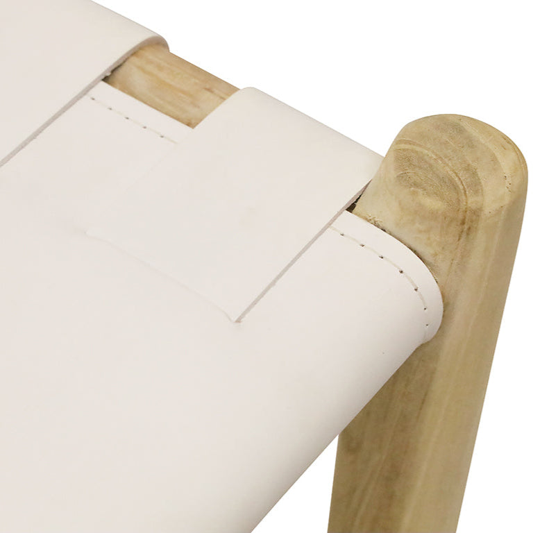TEAK STOOL - White - 20% OFF
