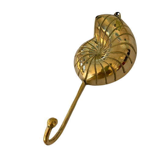 Brass Nautilus Shell Hook Side
