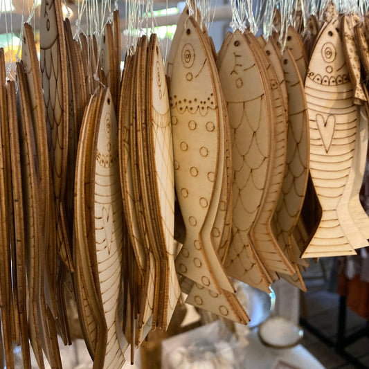 Large Timber Fish Ornament