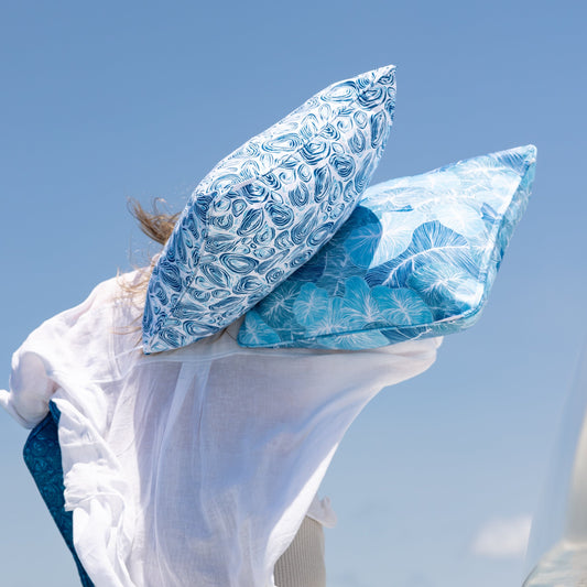 Seascape Coral Coast Cushion – Outdoor Coastal by Jess Scott