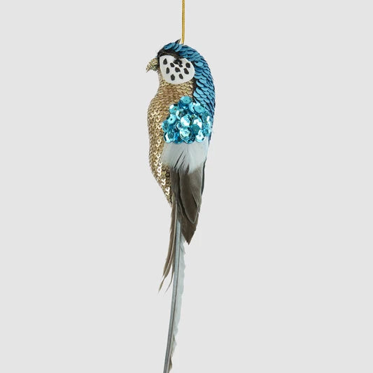 Blue Budgie Christmas Decoration