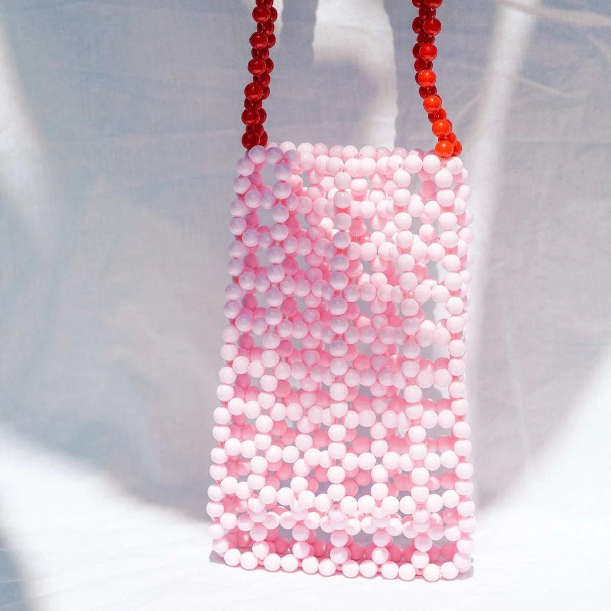 Beaded Phone bag - RED + PINK