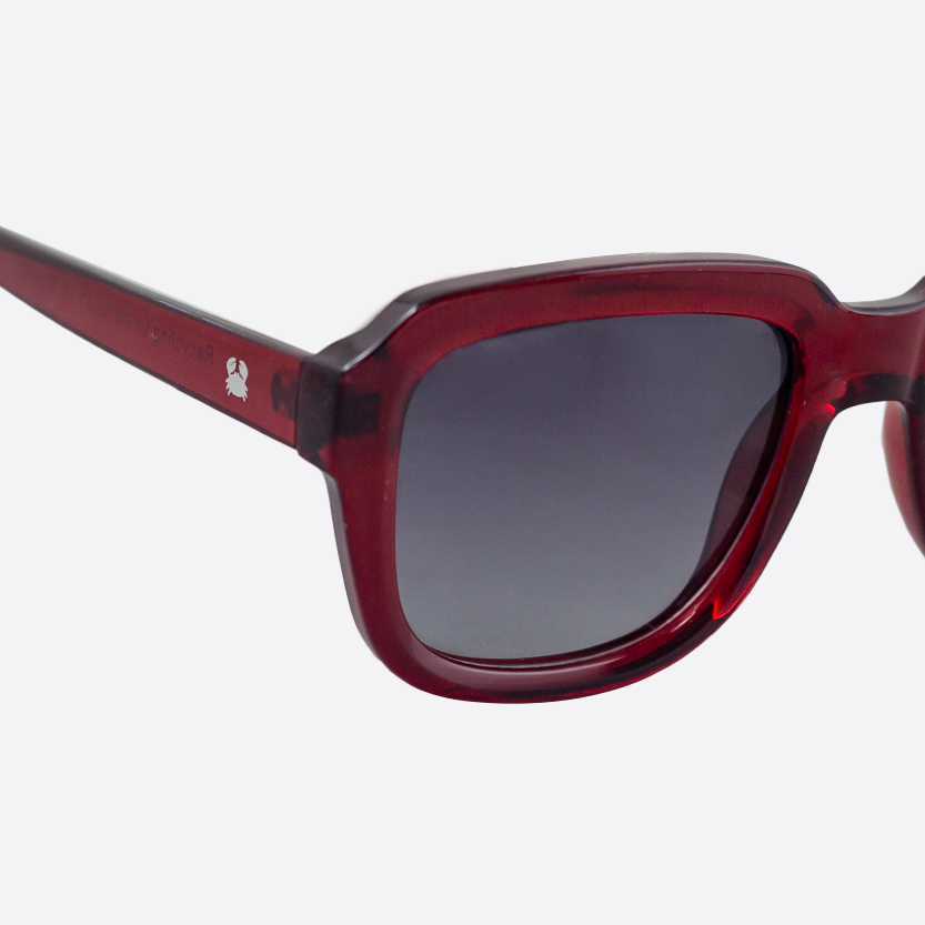 OCEANIDES POLARISED SUNGLASSES- PETREA CRYSTAL RED