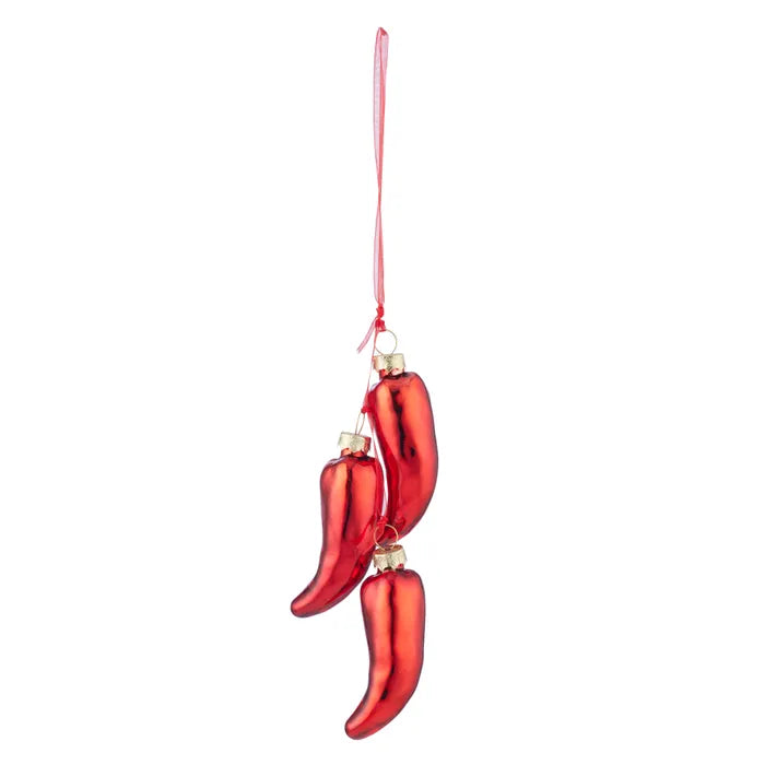 Chillies Ornament - Glass
