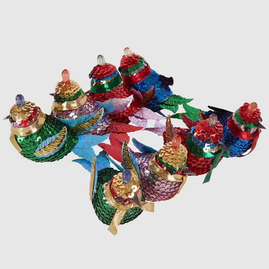 mini clip on sequinned bird decoration