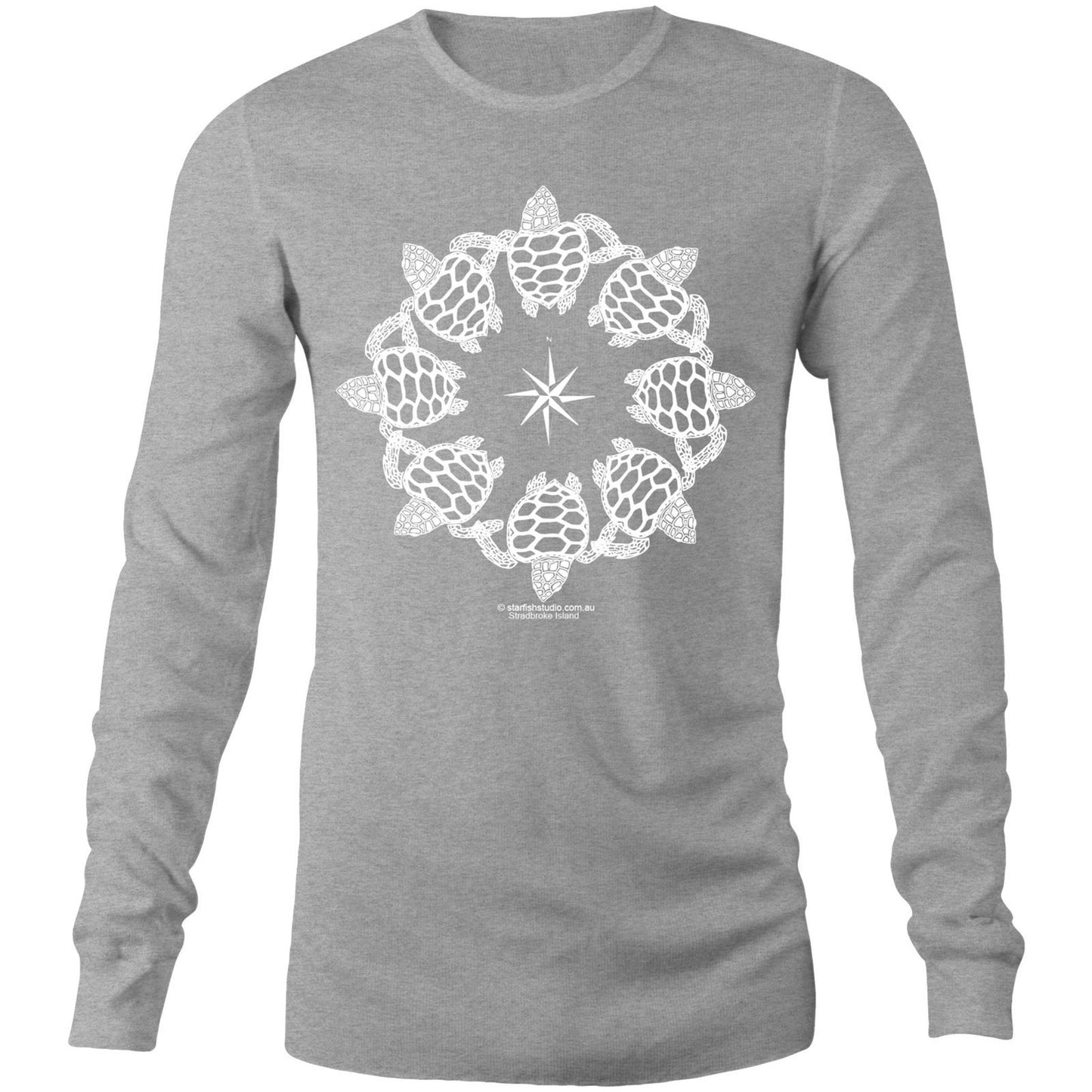 Printed to order- Unisex TURTLE CIRCLE - Long Sleeve T-Shirt