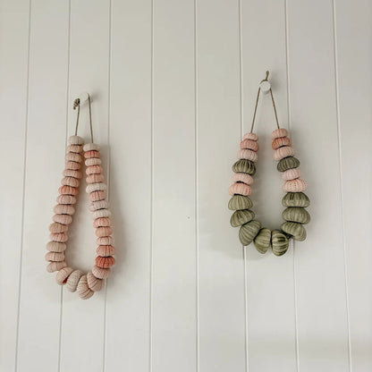 Sea Urchin Strand - Sage Green & Soft Pink