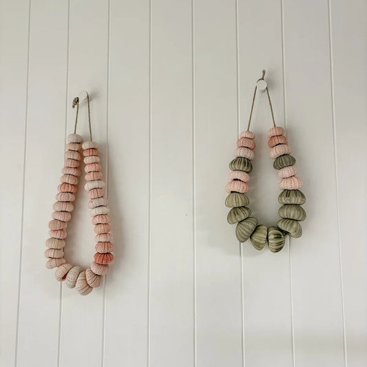 Sea Urchin Strand - Sage Green & Soft Pink