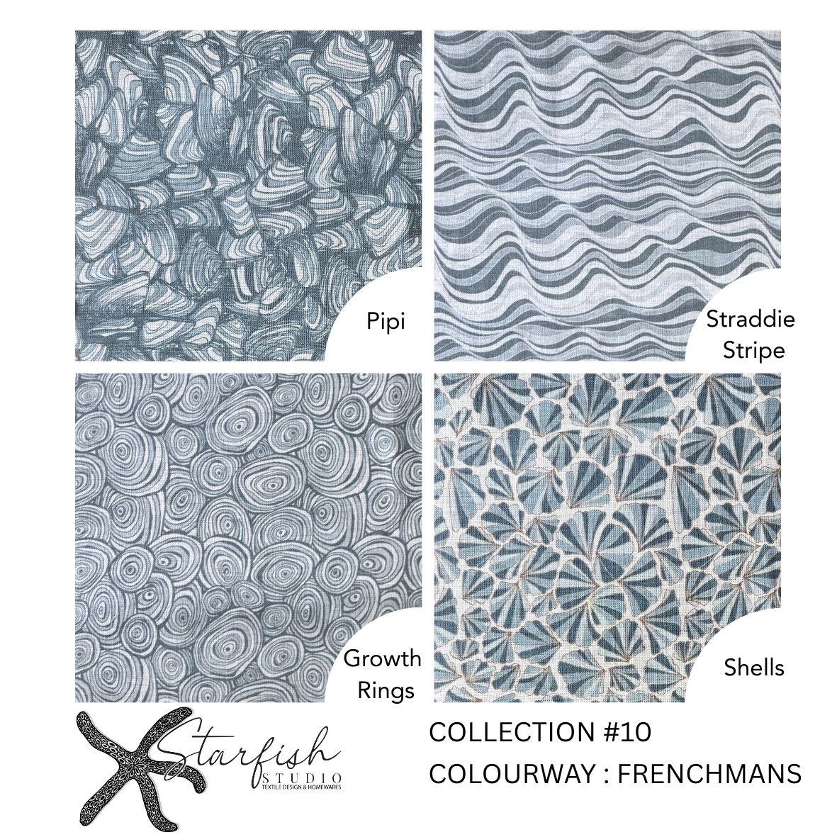 Linen Cushion Cover - Frenchmans - Growth Rings