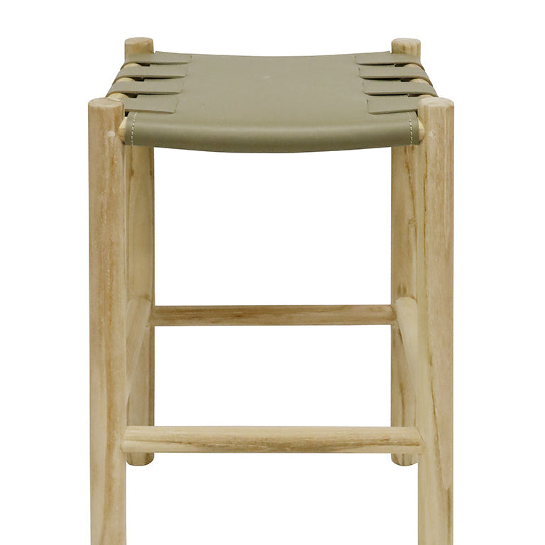 TEAK STOOL - Sage  - 20% OFF