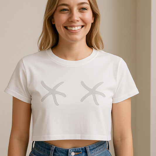 Printed to Order - STARFISH TITS - Women's Crop Tee