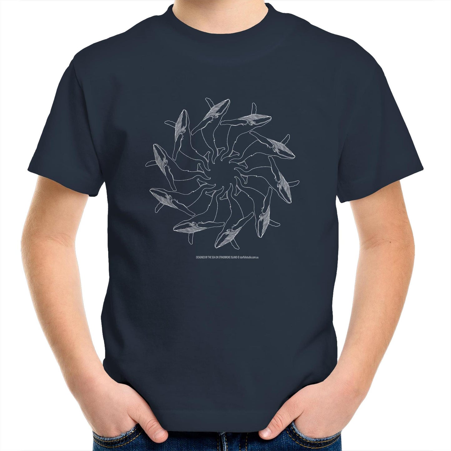 Printed to order- Kids WHALE SPIRAL T-Shirt