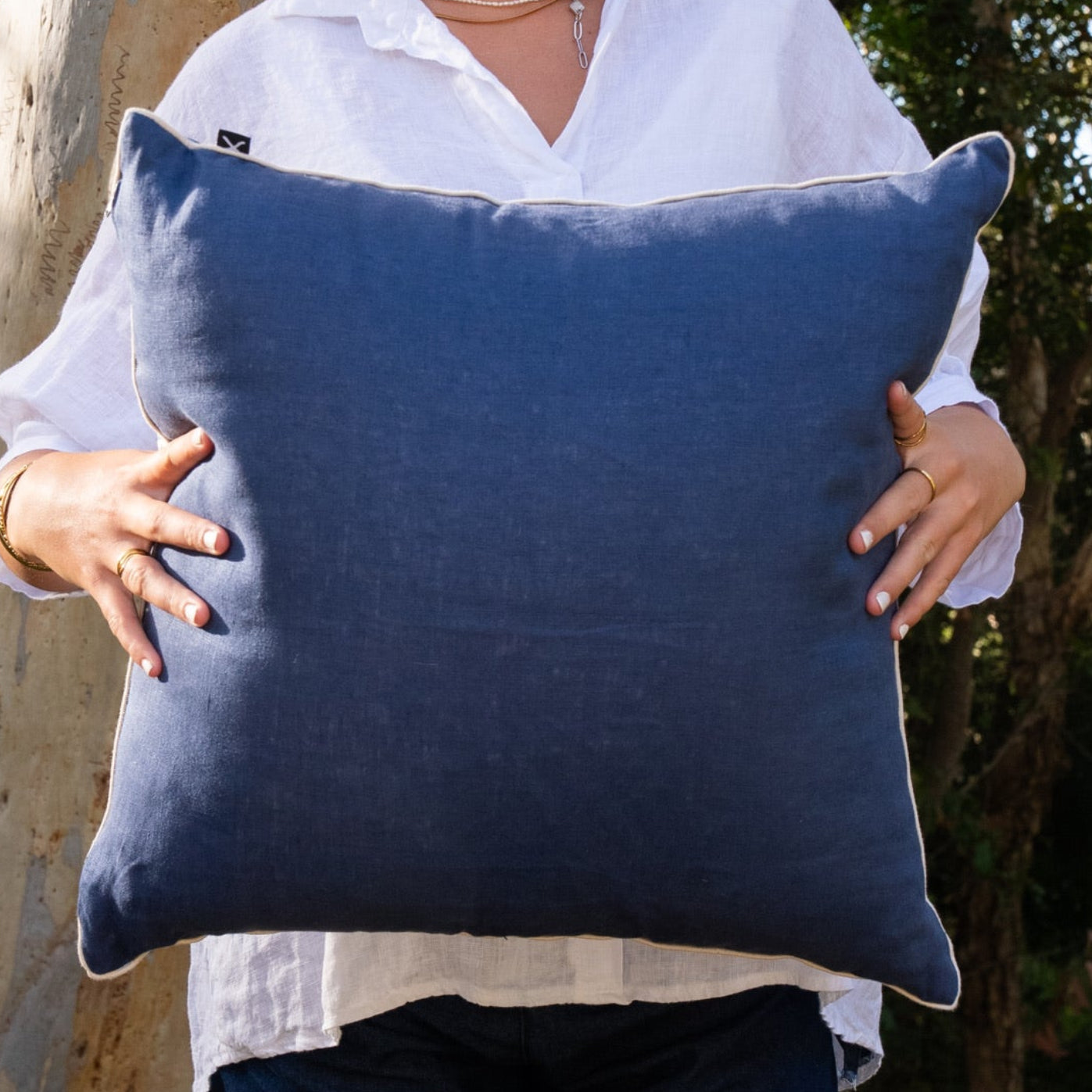 Linen Cushion Cover - Pacific - Shells