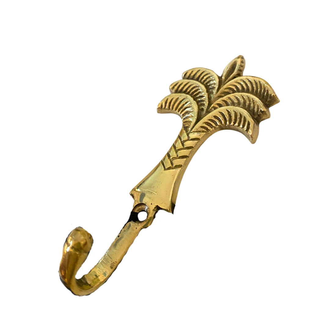 Brass Palm Tree Hook side