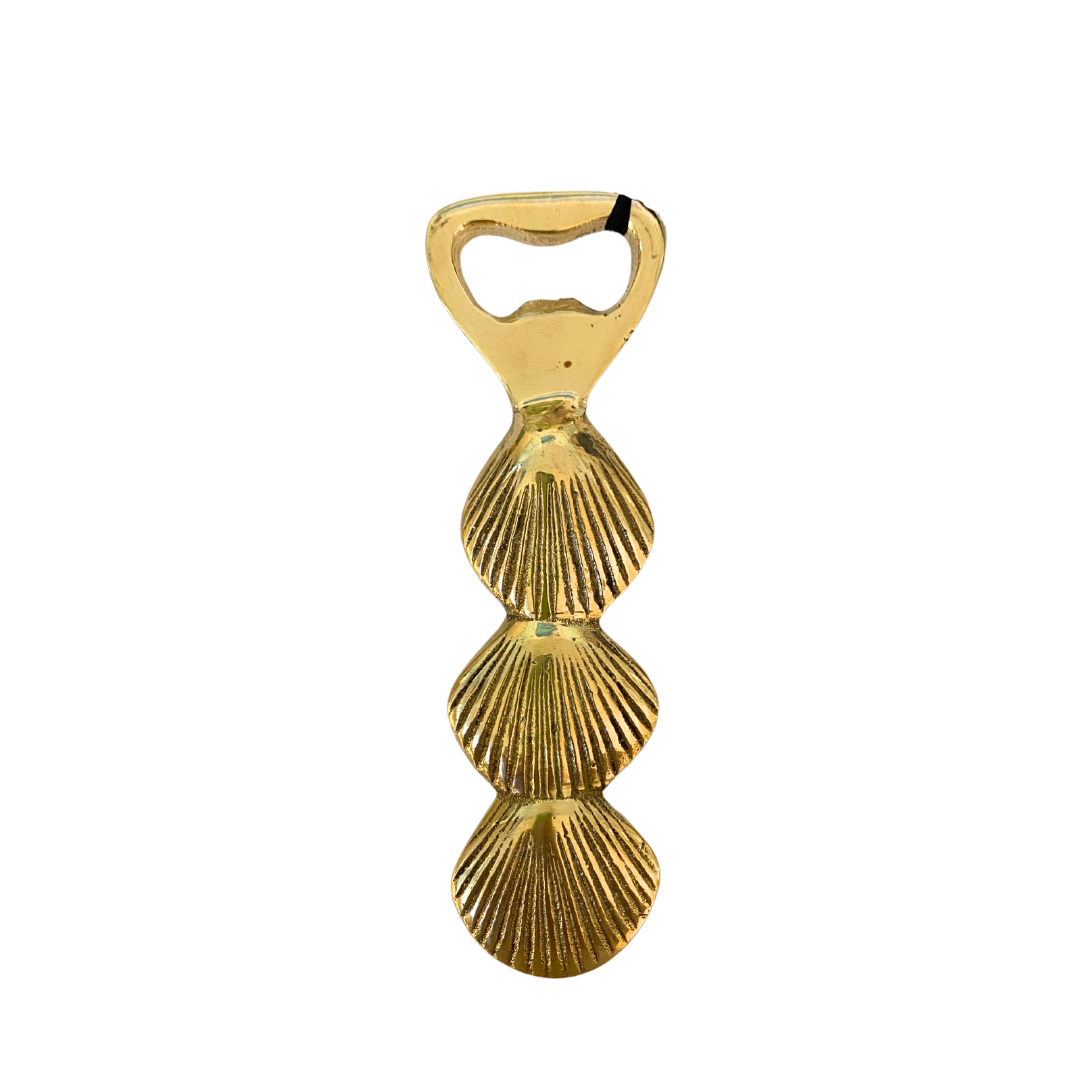 shell bottle opener brass