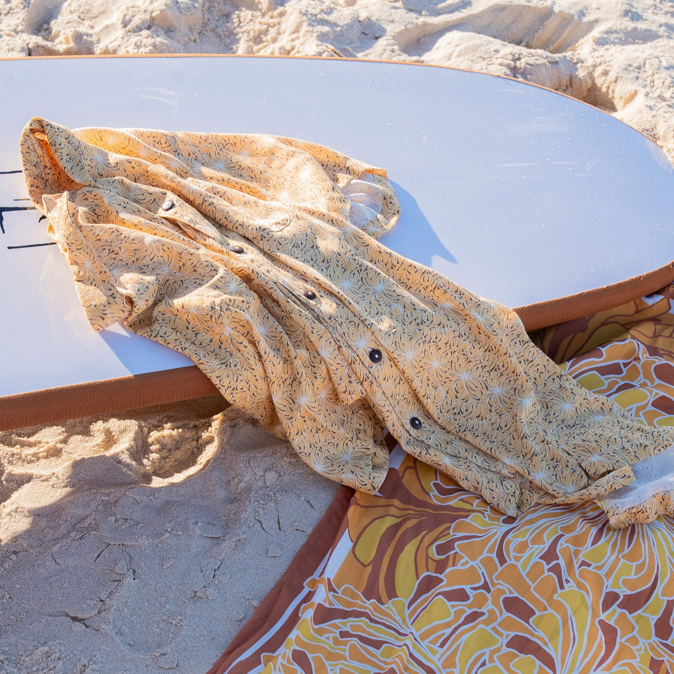 Button up Shirt - Lotus Seaweed Sunset