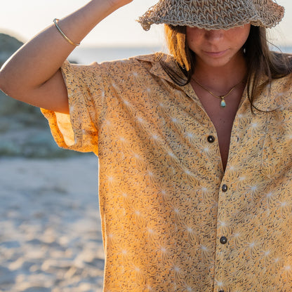 Button up Shirt - Lotus Seaweed Sunset