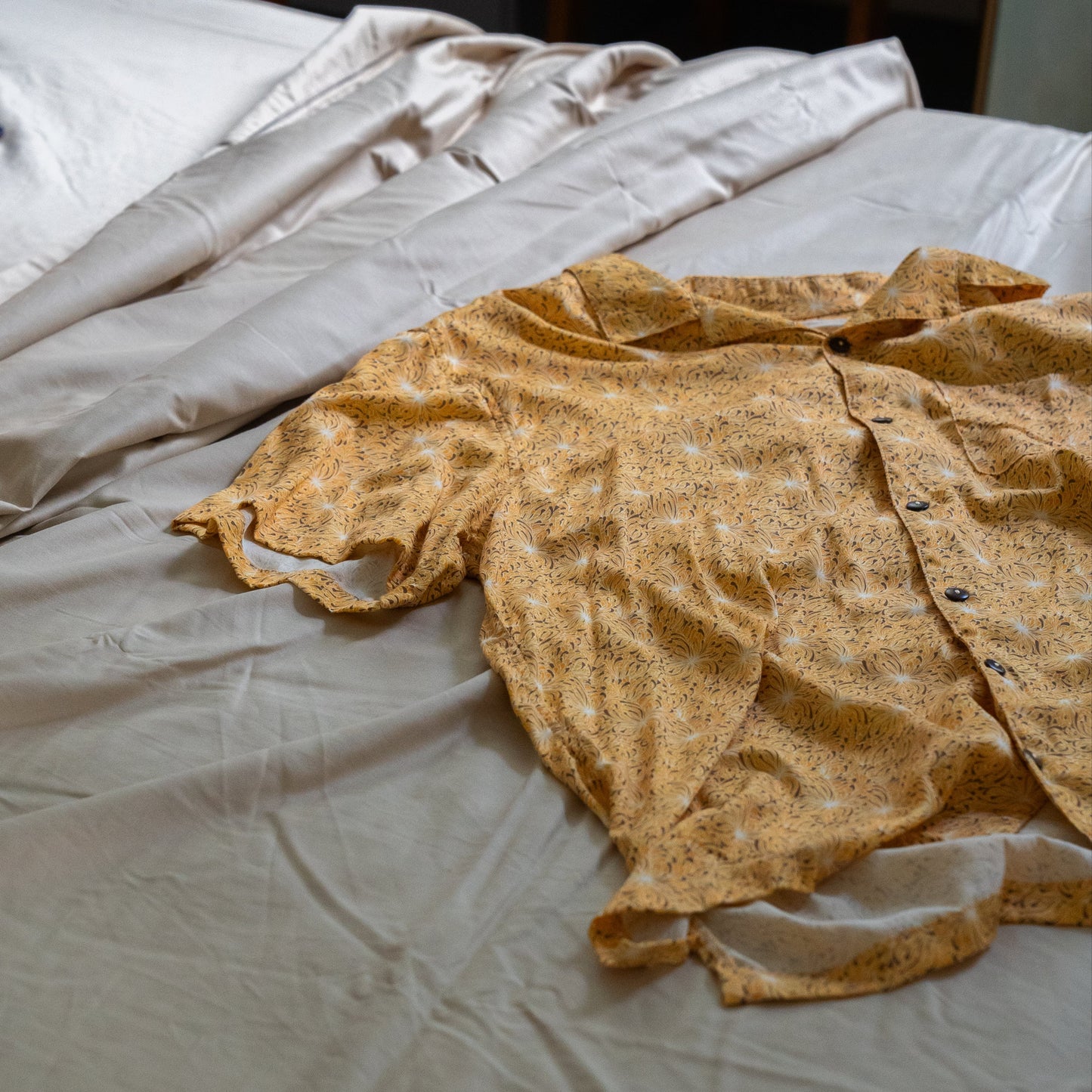 Button up Shirt - Lotus Seaweed Sunset