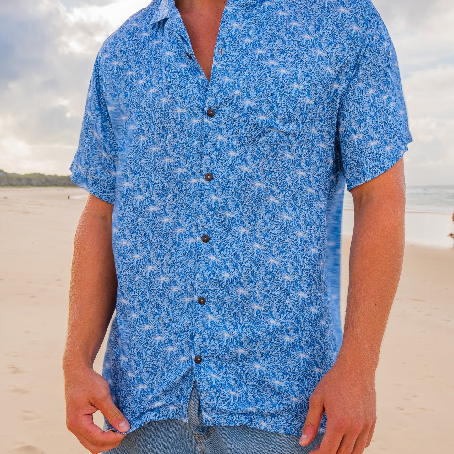 Button up Shirt - Lotus Seaweed Ocean