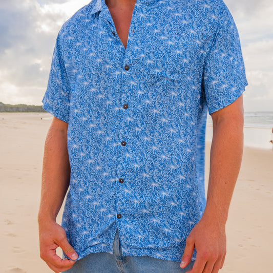 Button up Shirt - Lotus Seaweed Ocean