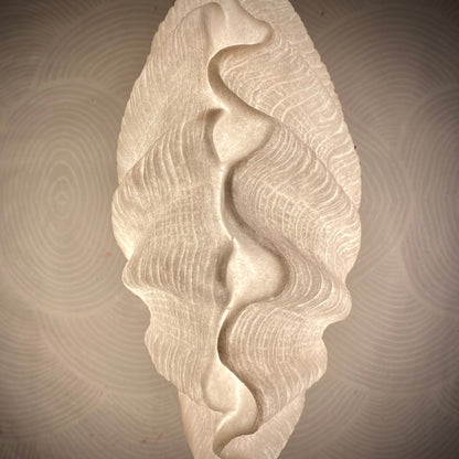 Close-up of fiberglass texture on reef lamp shell design