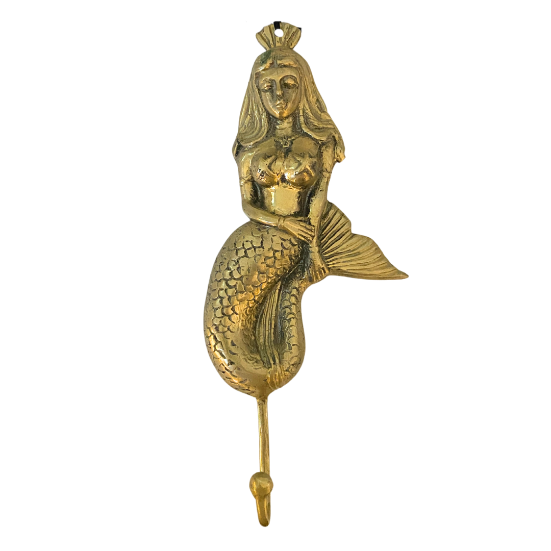 Large mermaid Brass hook Front