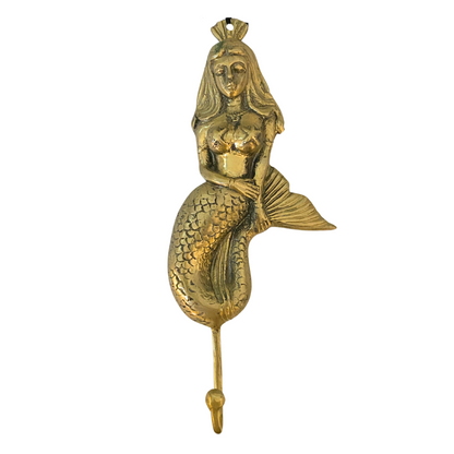 Large mermaid Brass hook Front