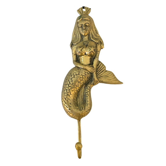 Large mermaid Brass hook Front