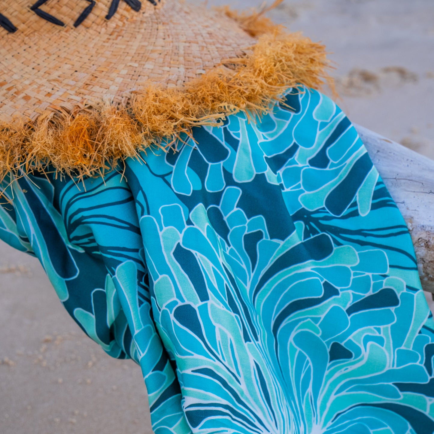 Lotus Seaweed Pareo – Lagoon | Jess Scott | Starfish Studio