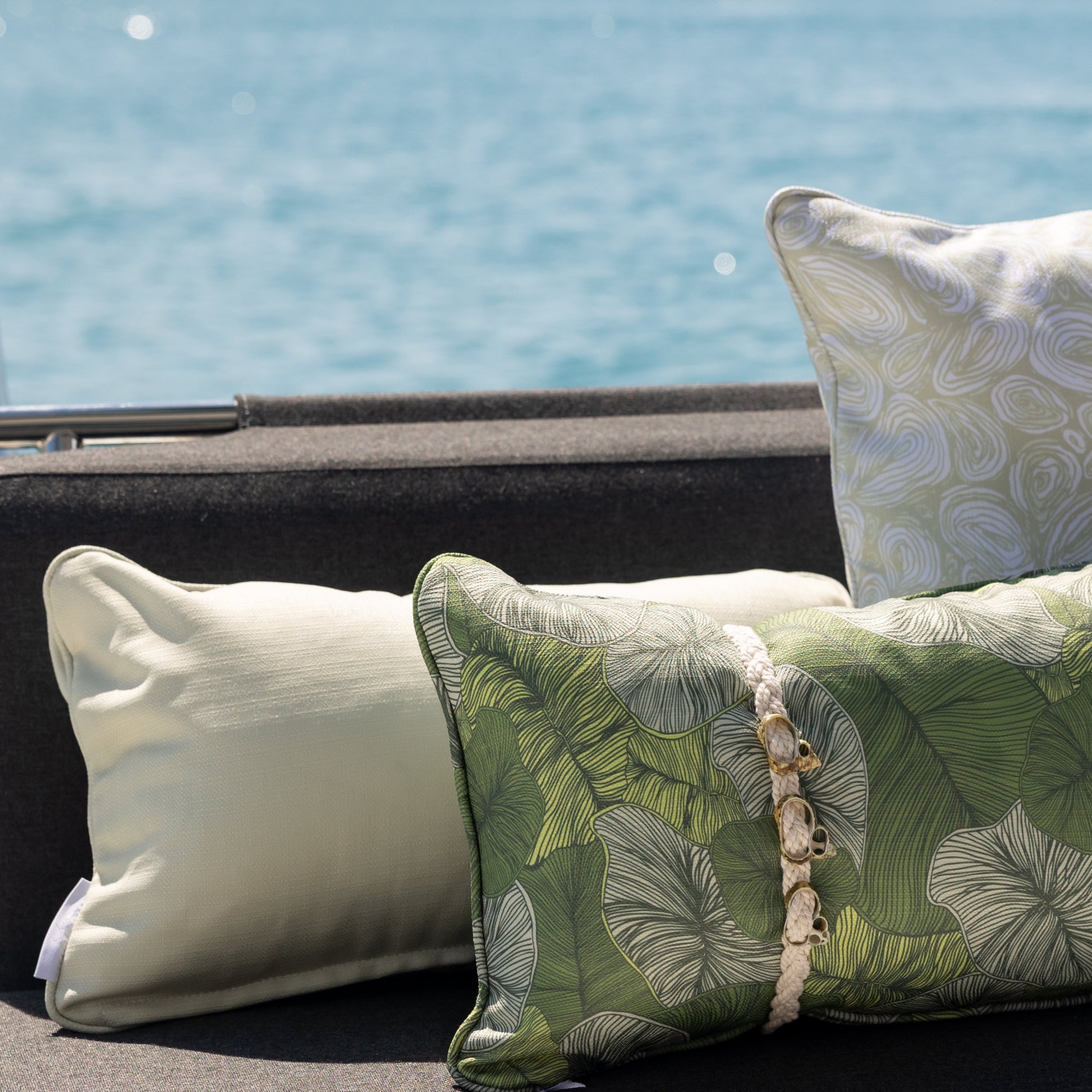 Seascape Pearl Cushion – Outdoor Coastal by Jess Scott