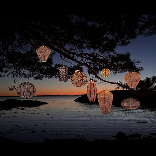 Solar Lumiz Lantern - Round Gold Bazaar