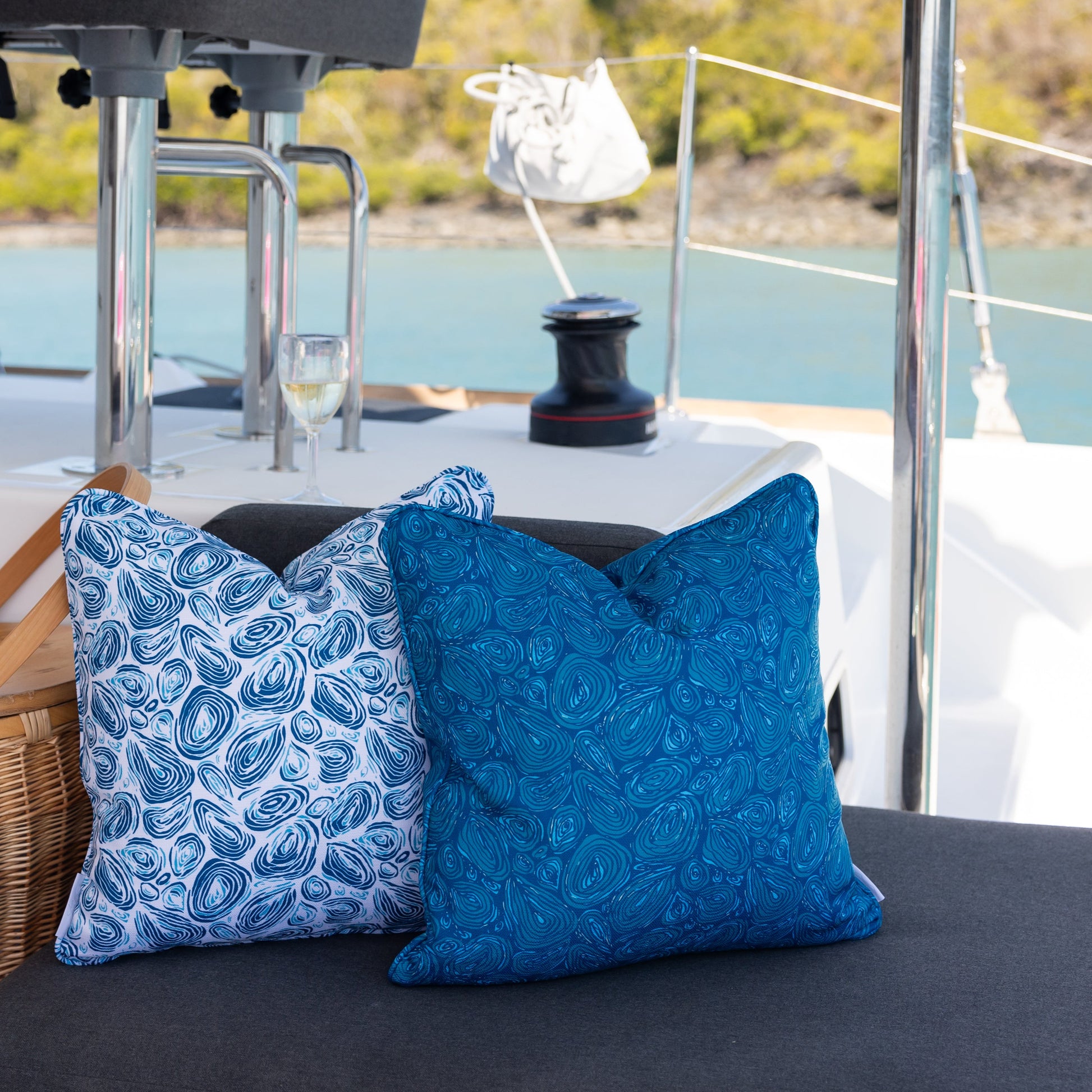 Seascape Eddies Coast 1 Cushion – Outdoor by Jess Scott