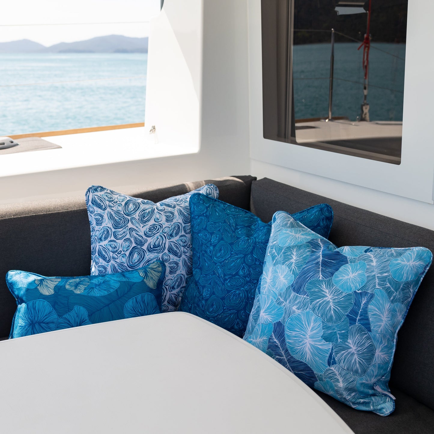 Seascape Eddies Coast 1 Cushion – Outdoor by Jess Scott