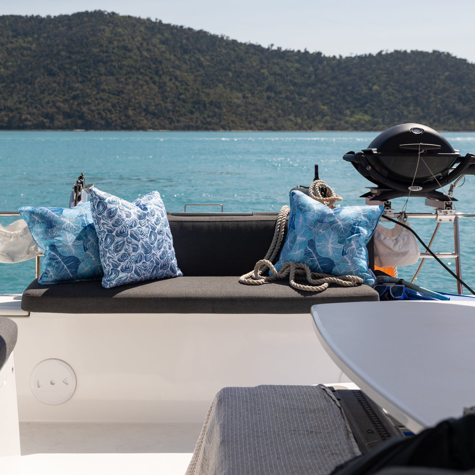 Seascape Eddies Coast 2 Cushion – Outdoor Coastal by Jess Scott