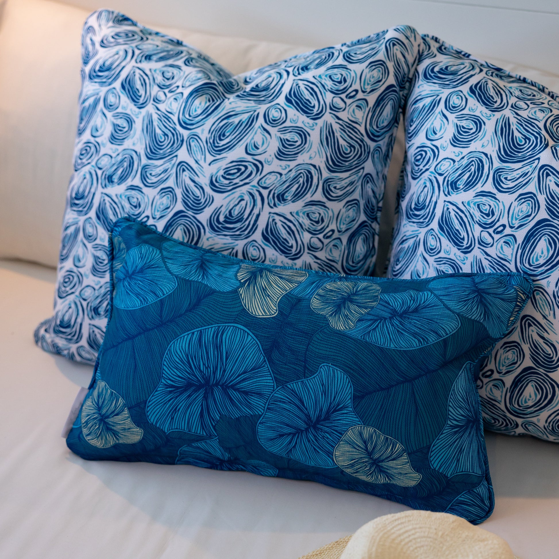 Seascape Eddies Coast 2 Cushion – Outdoor Coastal by Jess Scott