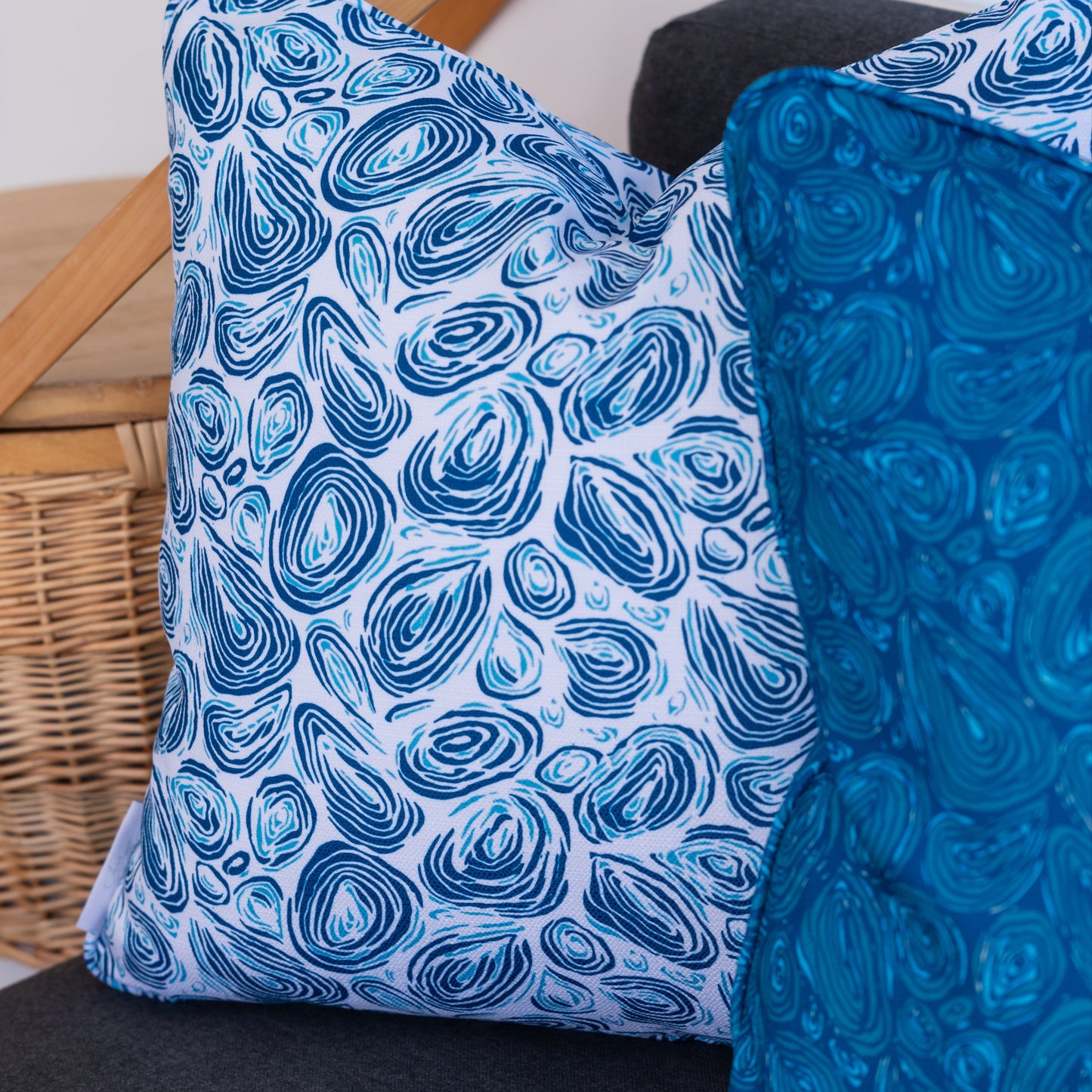 Seascape Eddies Coast 2 Cushion – Outdoor Coastal by Jess Scott
