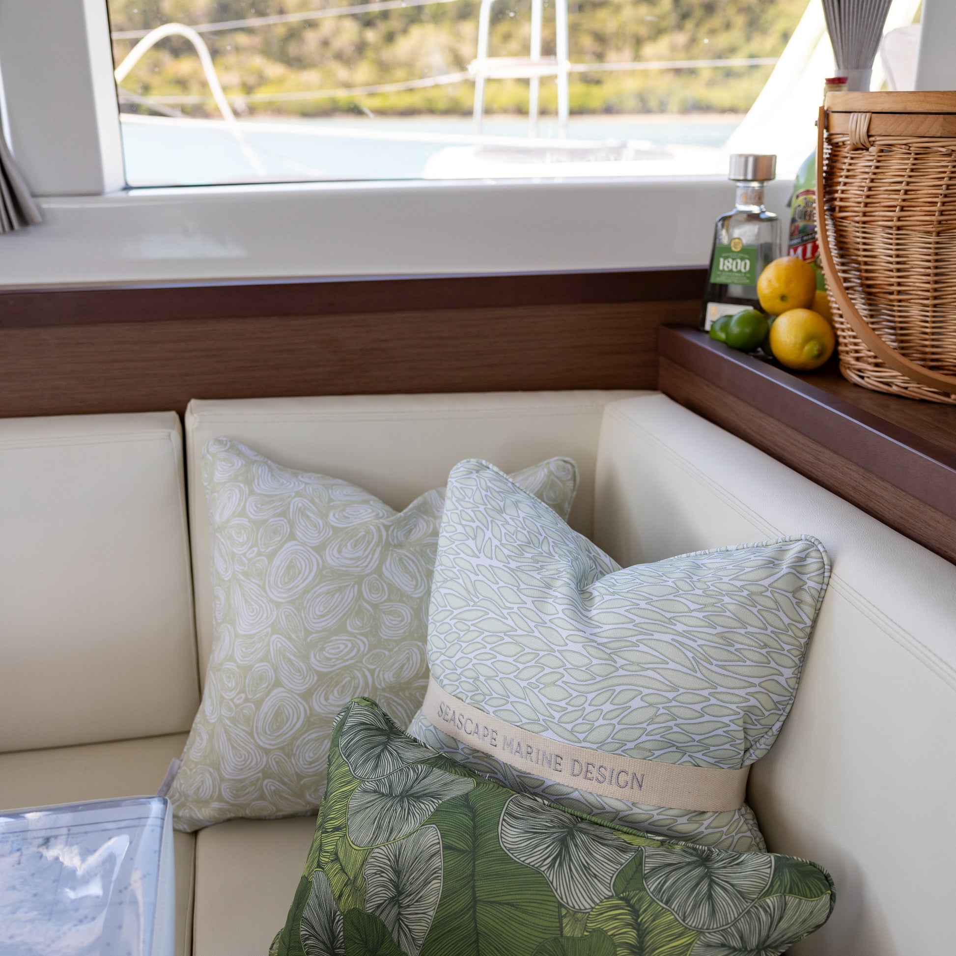 Seascape Eddies Pearl Cushion – Outdoor Coastal by Jess Scott