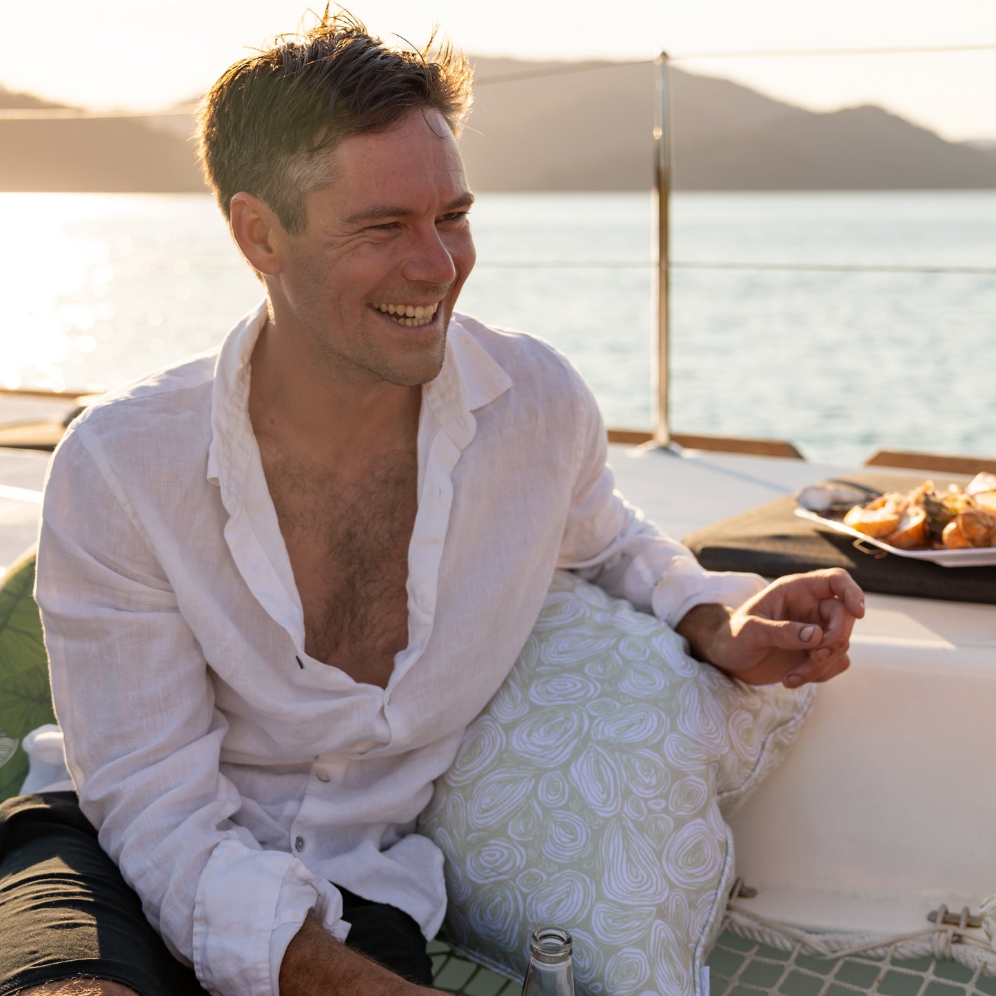 Seascape Eddies Pearl Cushion – Outdoor Coastal by Jess Scott