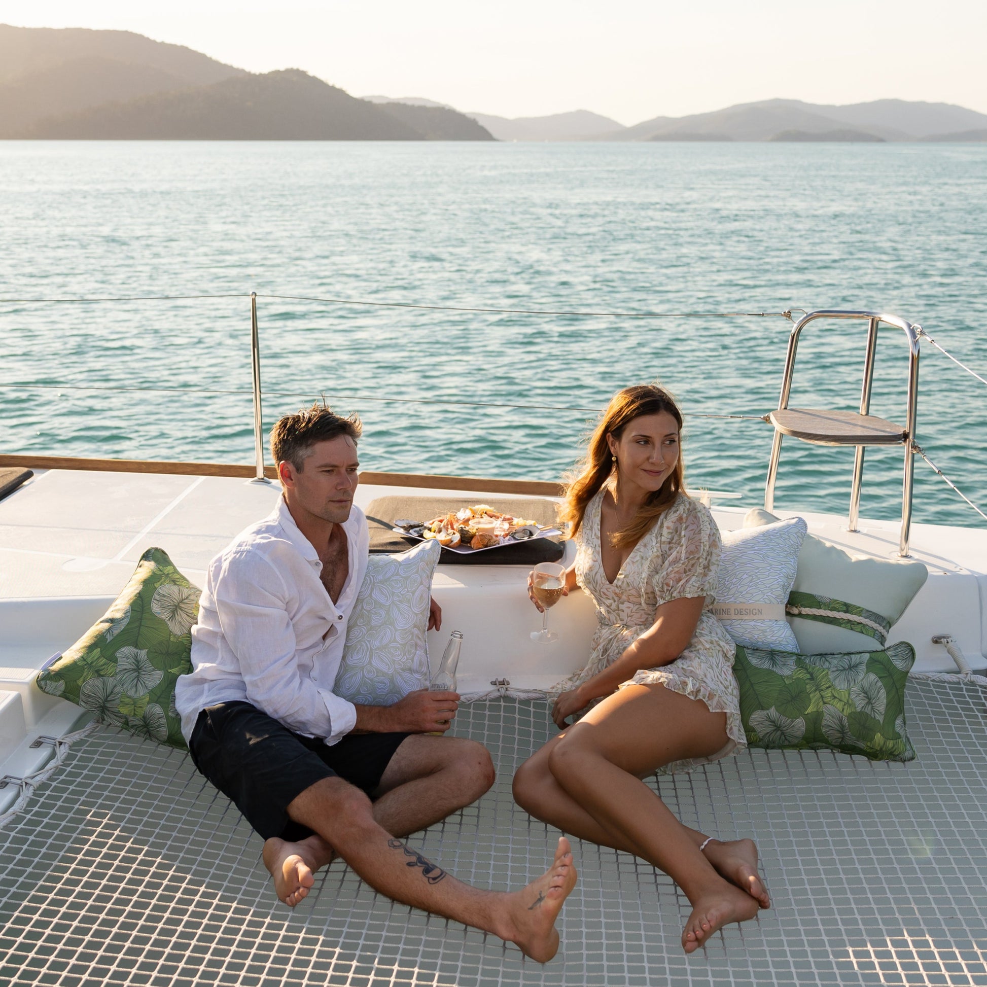 Seascape Eddies Pearl Cushion – Outdoor Coastal by Jess Scott