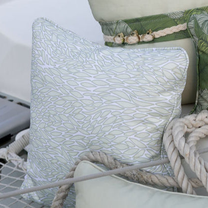Seascape Fish Pearl Cushion – Outdoor Coastal by Jess Scott