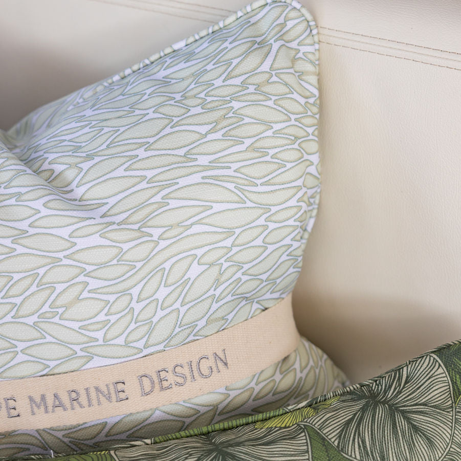 Seascape Fish Pearl Cushion – Outdoor Coastal by Jess Scott