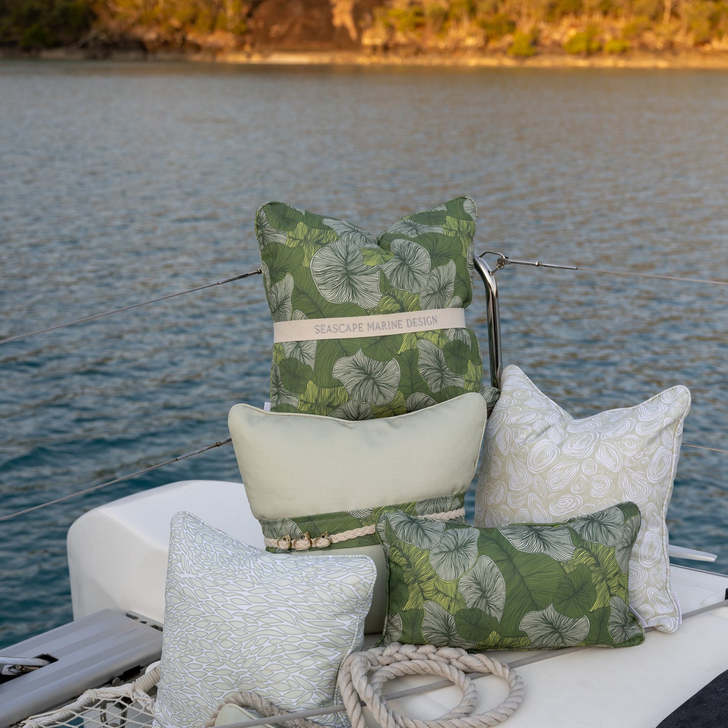 Seascape Pearl Cushion – Outdoor Coastal by Jess Scott