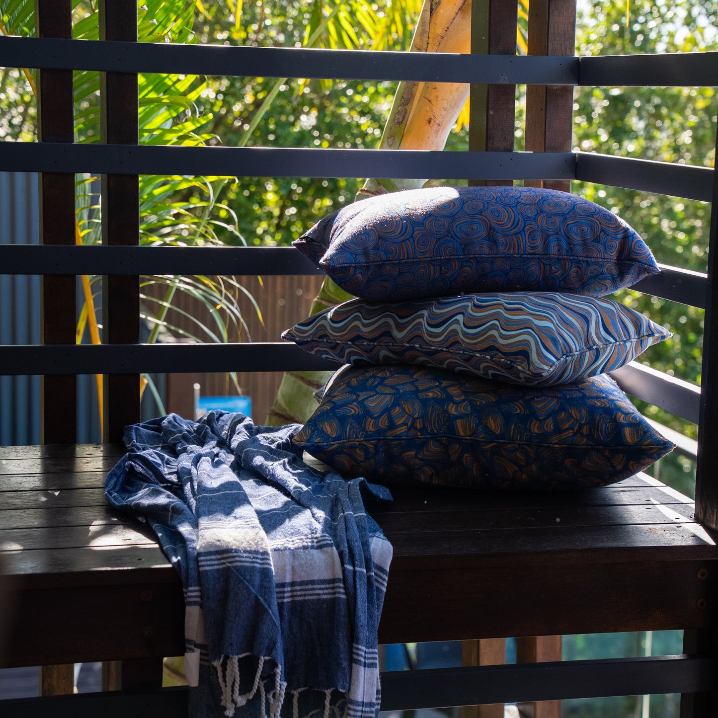 Outdoor / Indoor Cushion Cover - Growth rings - Mariner