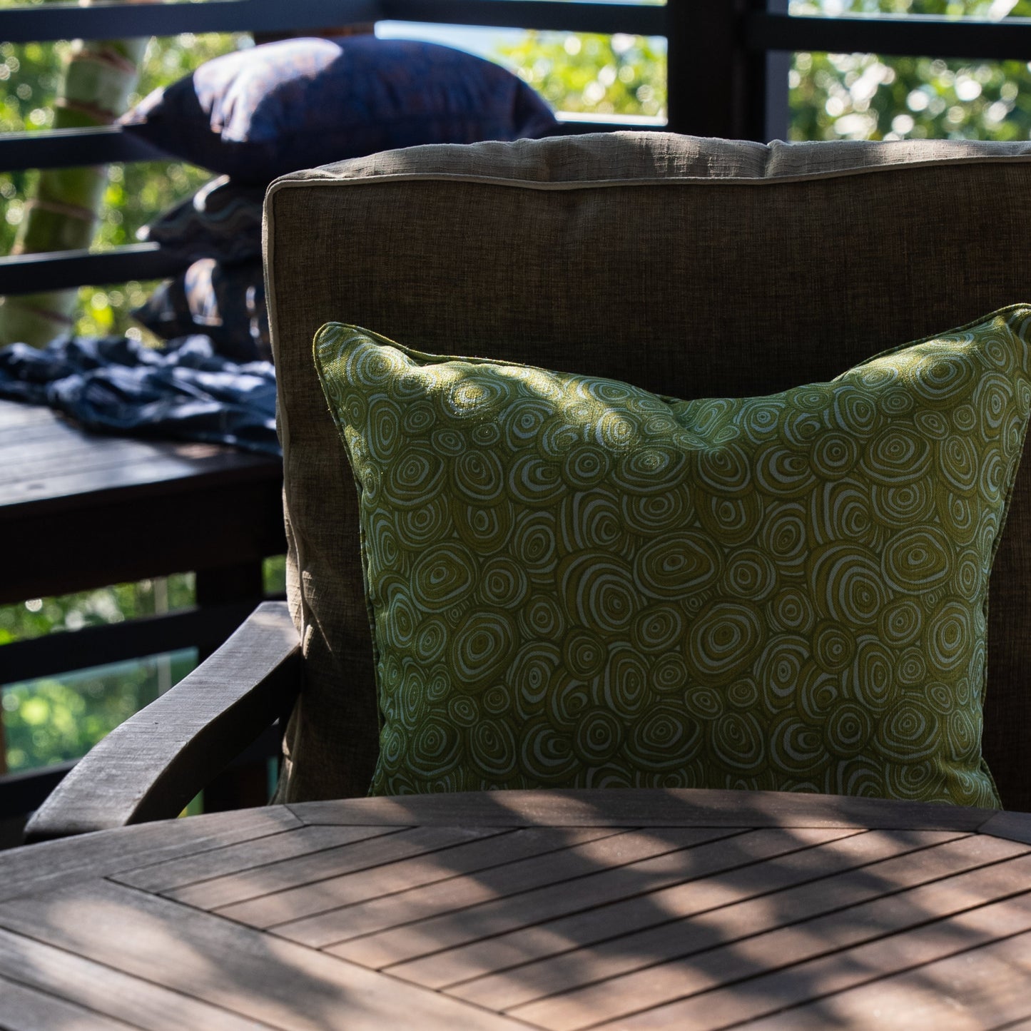 Outdoor / Indoor Cushion Cover - Growth Rings - Mangrove