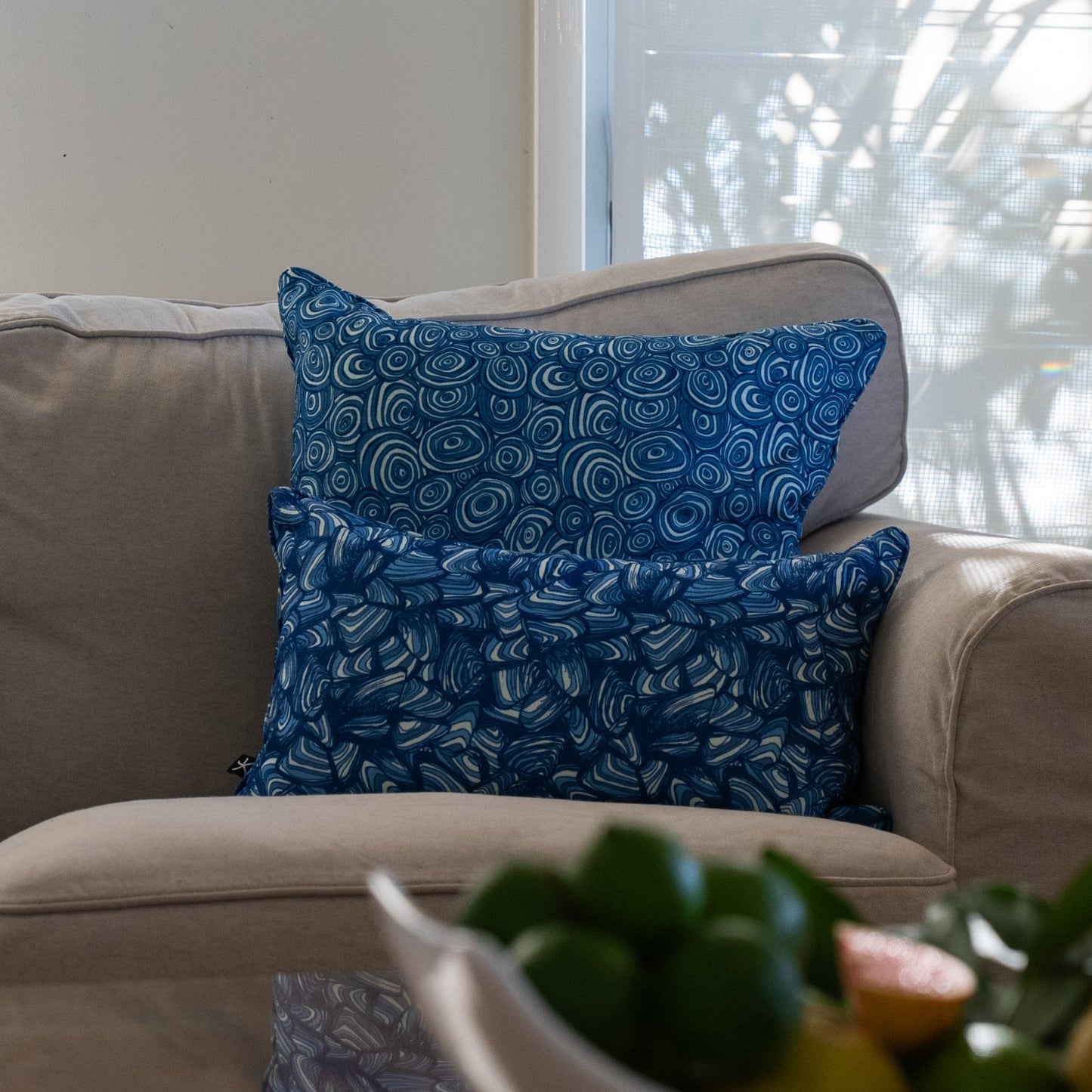 Outdoor / Indoor Cushion Cover - Growth Rings - Pacific