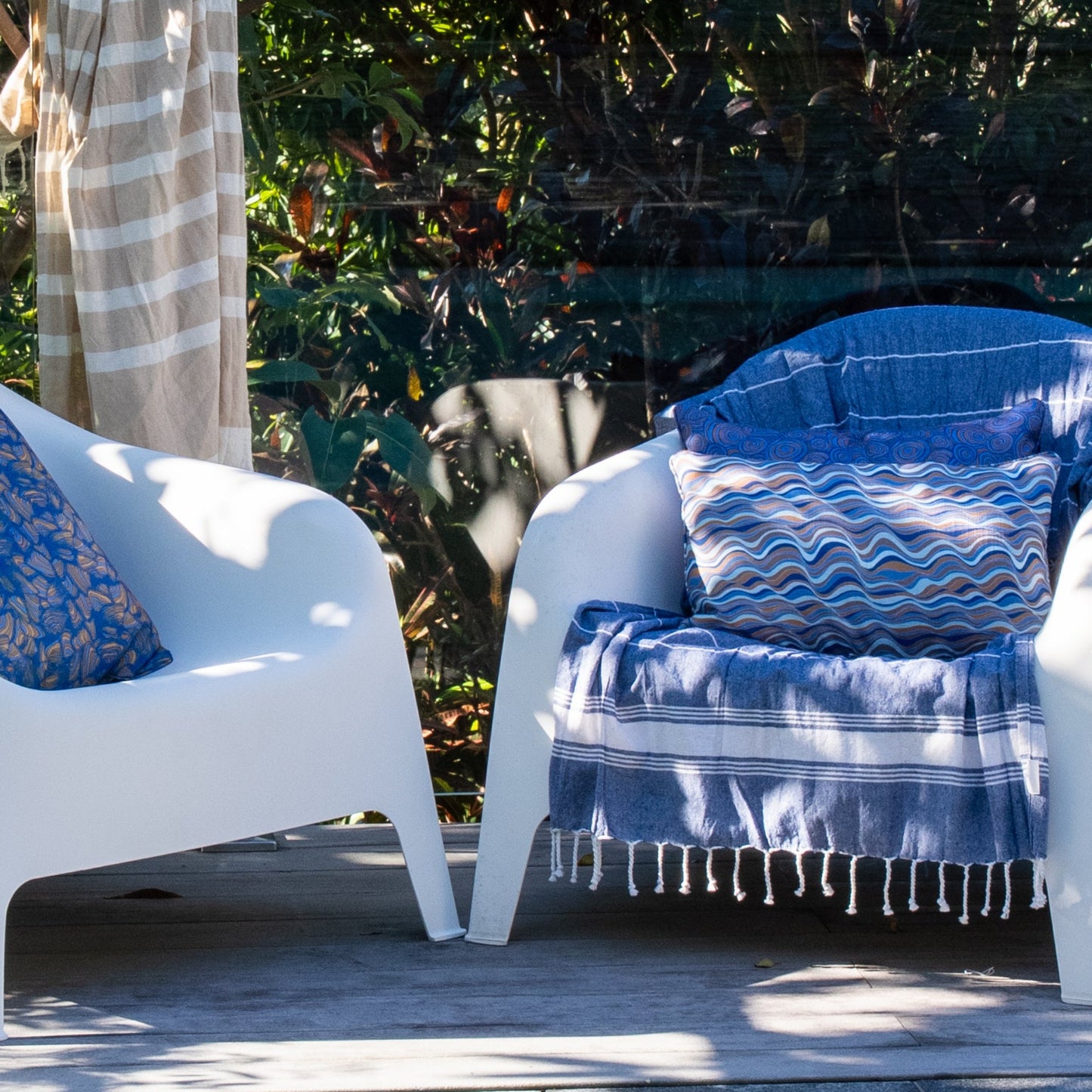 Outdoor / Indoor Cushion Cover - Straddie Stripe - Mariner