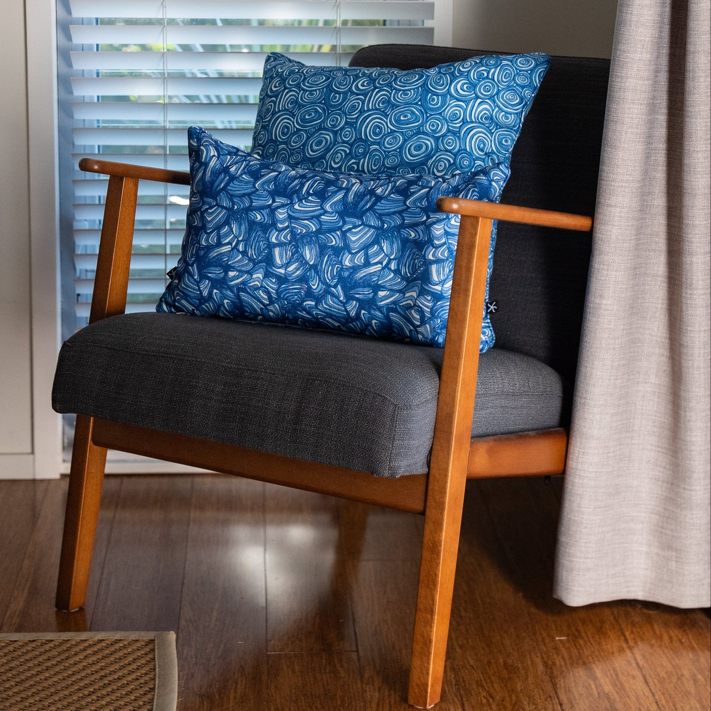 Outdoor / Indoor Cushion Cover - Growth Rings - Pacific