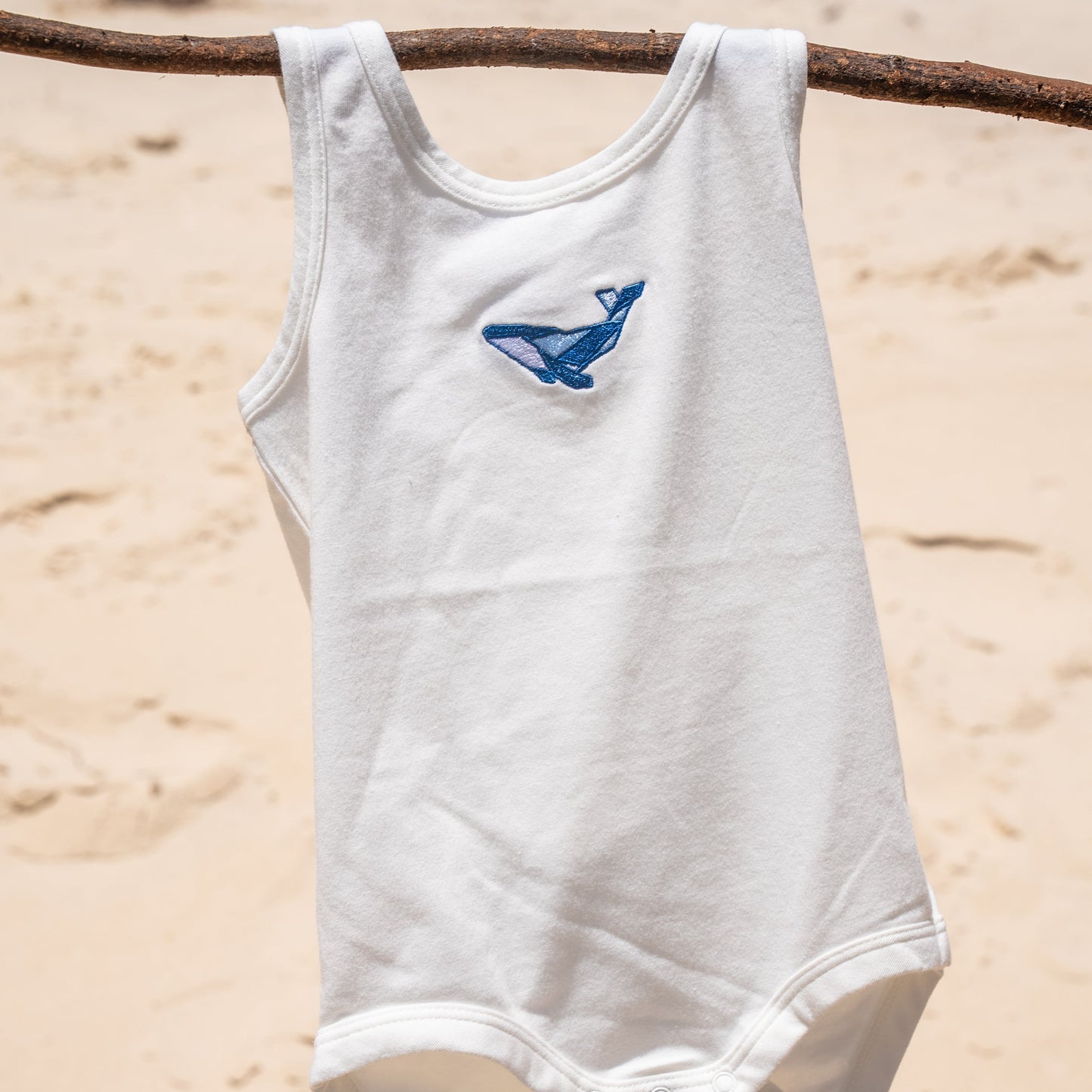 Baby Onesie - Whale  - White
