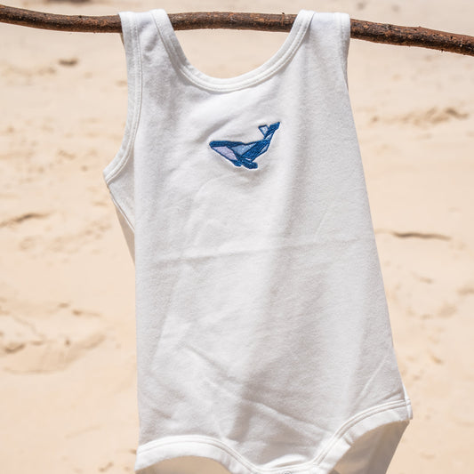 Baby Onesie - Whale  - White