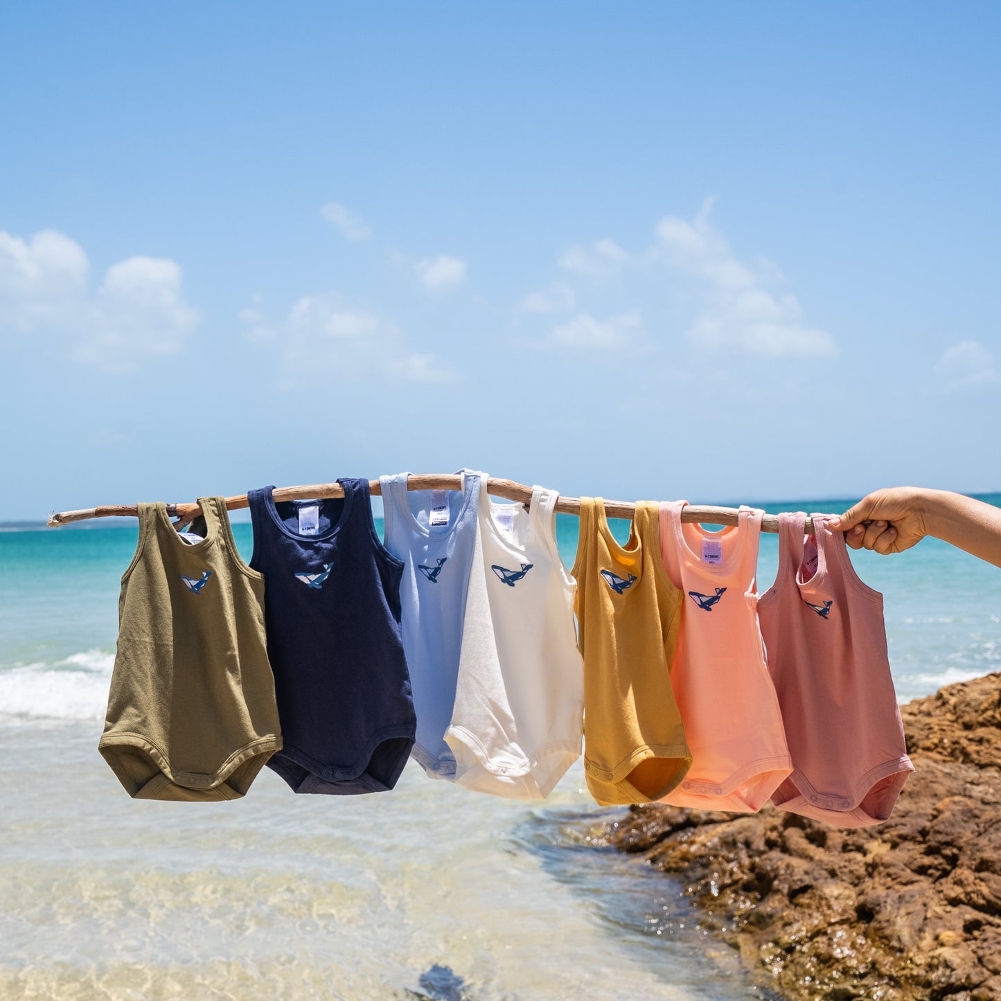 Baby Onesie - Whale - Blue